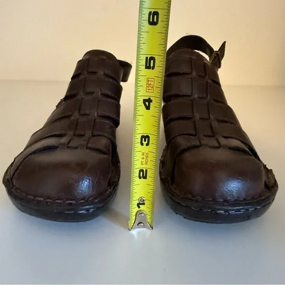 boc Women's Woven Mule Adjustable Strap Size 8 Brown Faux Leather with Buckle - Picture 12 of 13